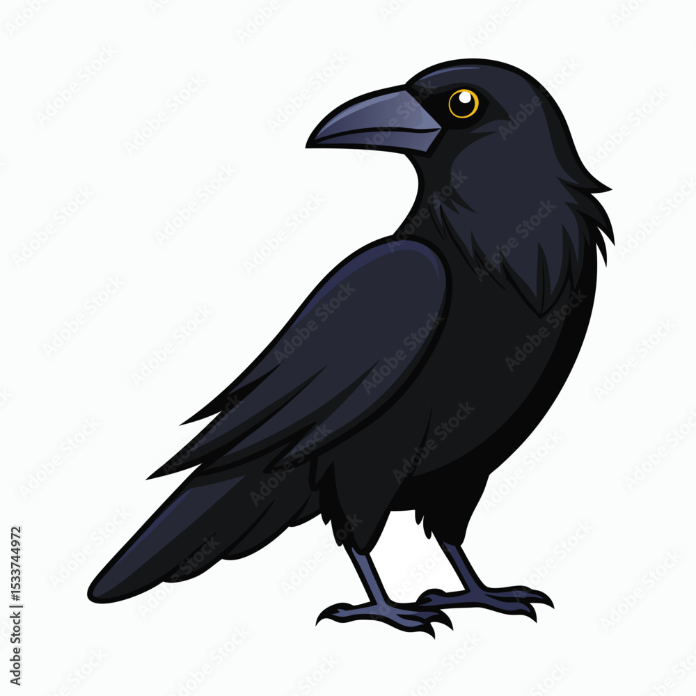 Obraz premium crow on a white background