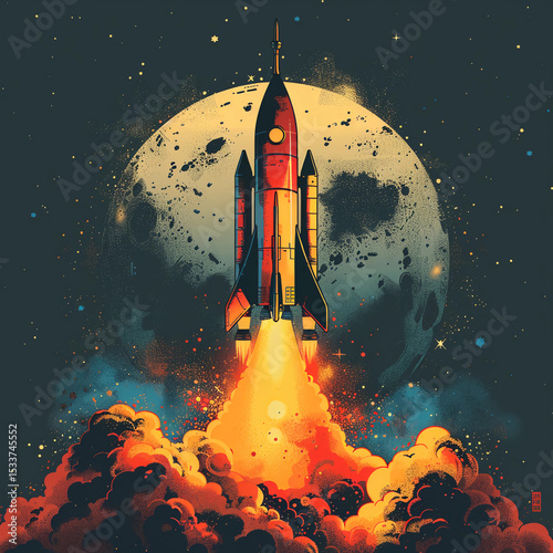 Fototapeta Naklejka Na Ścianę i Meble -  rocket in space