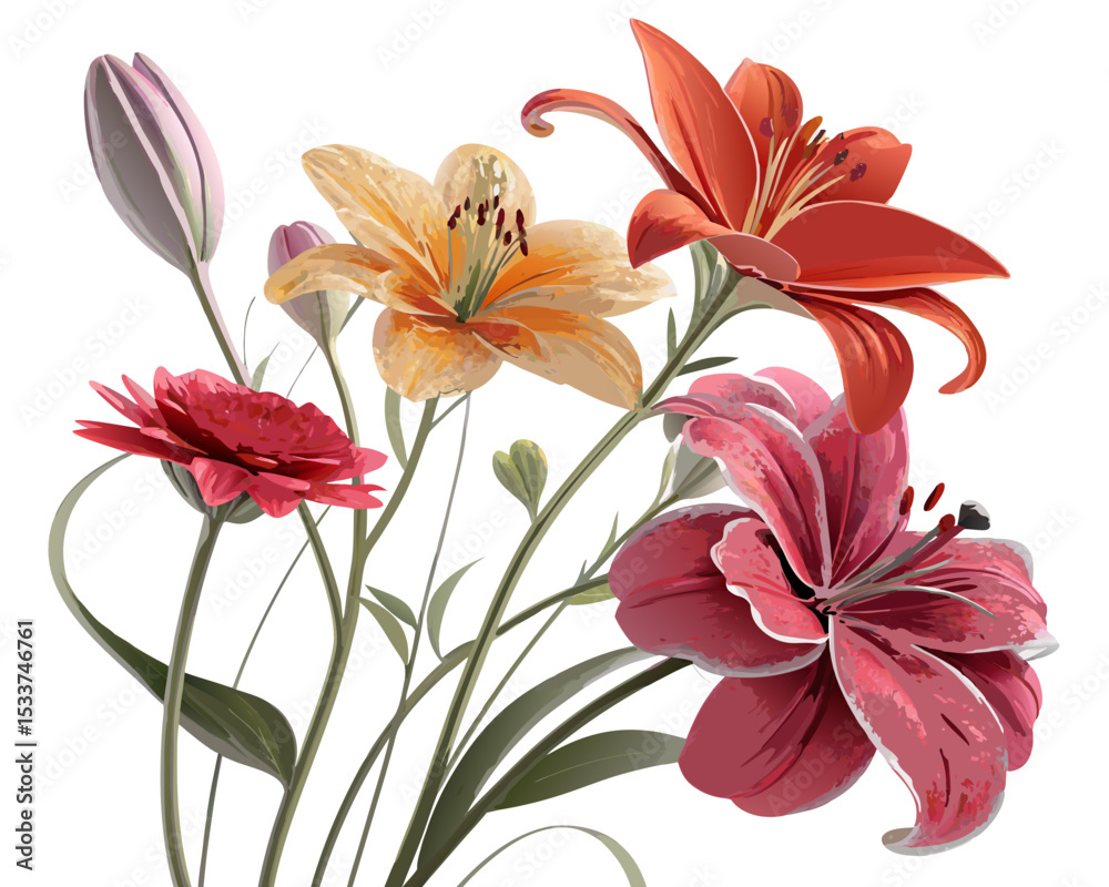 Fototapeta premium Modern flower 3d illustration