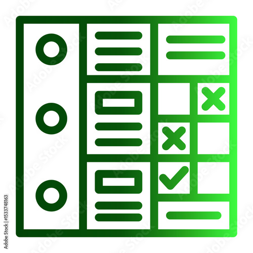 Scoring Matrix Icon - Outline Gradient Style for Evaluation Framework Design.