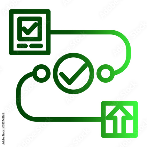 Workflow Pathway Icon - Outline Gradient Style for Operational Procedure Mapping.