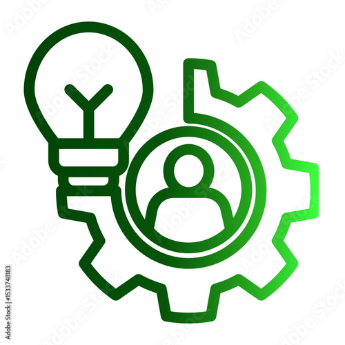 Knowledge Growth Icon - Outline Gradient Style for Educational Development.