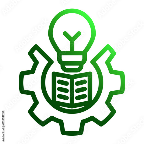 Educational Growth Icon - Outline Gradient Style for Academic Skill Enhancement.