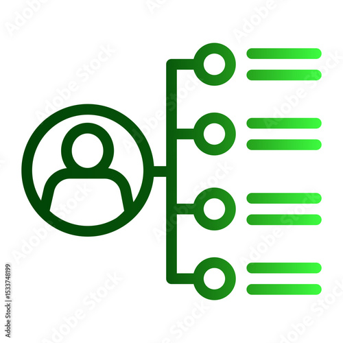 Competency Assessment Icon - Outline Gradient Style for Professional Qualification.