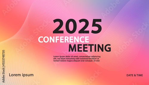 Best business yearly conference digital webinar banner template design, online meeting banner design. Web media event.