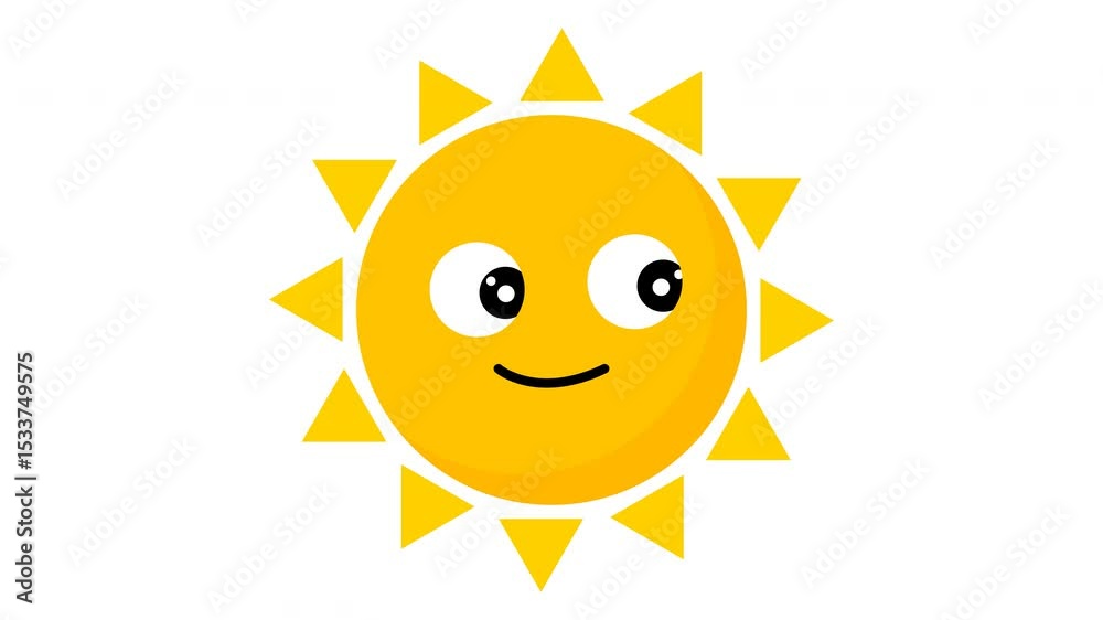 Animated happy cartoon sun, perfect for themes of summer, weather, positivity, children's content, and sunny days Animated happy cartoon sun, perfect for themes of summer, weather, positivity, children's content, and sunny days