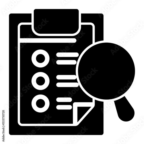 Quality Audit Icon - Solid Style for Compliance Verification.