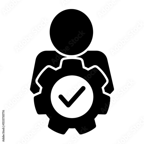 Qualified Proficiency Icon - Solid Style for Skill Validation.