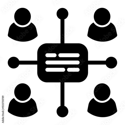 Collaboration Hub Icon - Solid Style for Team Communication.