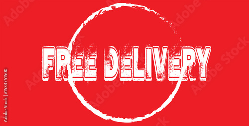 Free Delivery service concept. Courier and fast delivery inscription. Fast, quick, free delivery. Vector illustration.