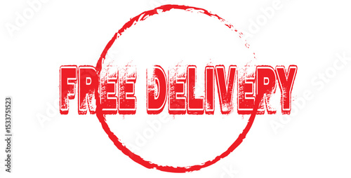 Free Delivery service concept. Courier and fast delivery inscription. Fast, quick, free delivery. Vector illustration.