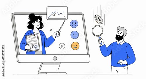 Online Business Presentation with Female Speaker and Economic Downtrend Analysis