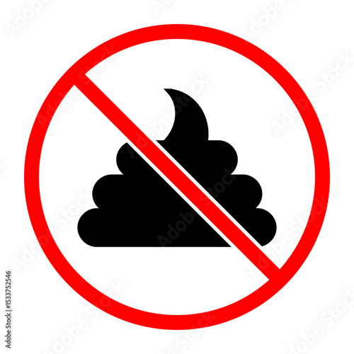 No Poop Sign Icon, Simple Icon Vector Design, best used for presentation, application, web and banner