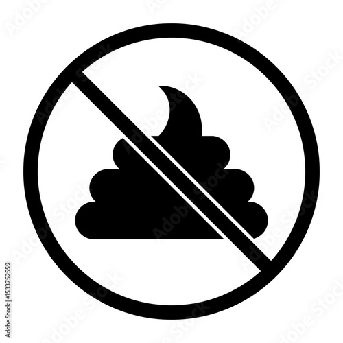 No Poop Sign Icon, Simple Icon Vector Design, best used for presentation, application, web and banner