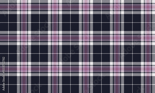 Seamless plaid pattern, navy blue, purple, white for textile and clothing design, skirt, pants, casual wear, apron, add charm to any style, vector illustration.