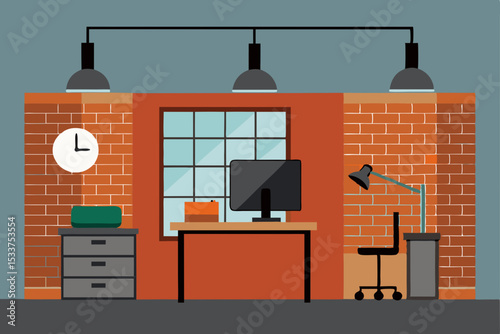 Modern Brick Wall Office Design Workspace Inspiration and Ideas