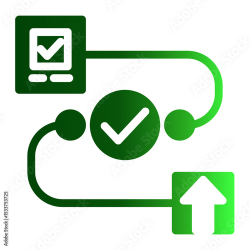 Workflow Pathway Icon - Solid Gradient Style for Operational Procedure Mapping.