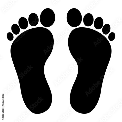 Human footprint full black silhouette vector illustration design