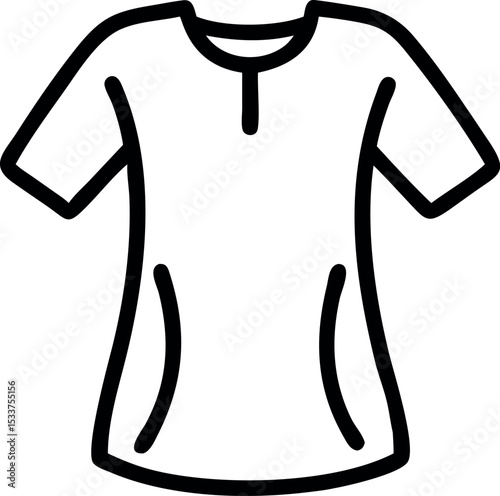 Simple Tunic Outline Icon Isolated on White Background Minimalist Clothing Design Concept Fashion Symbol Vector Illustration