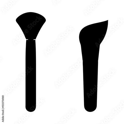 Set of makeup tools full black silhouette vector illustration design