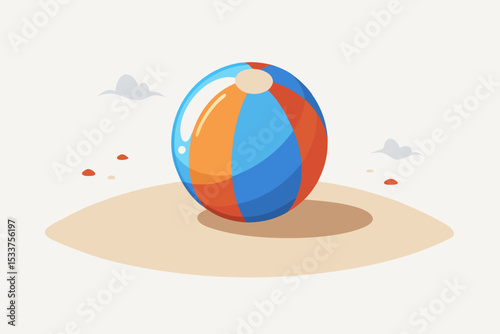 beach ball sunk sand shadow
