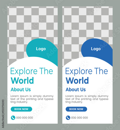  Vector travel rack card design