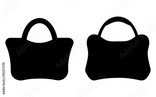 Set of women handbag full black silhouette vector illustration design