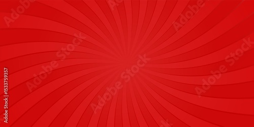 Bright red rays background with 16:9 aspect ratio. Comics, pop art style. Vector, eps 10.