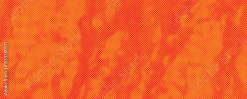 Dots halftone orange color pattern gradient texture with technology digital background. Dots pop art comics with summer background.