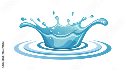Blue Water Splash Illustration