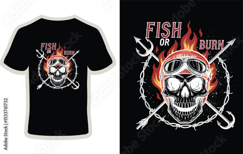 Fish Burn fishing-themed design