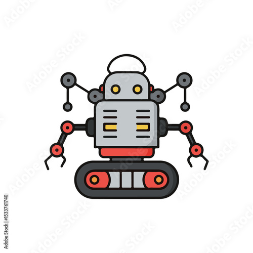 robotics flat vector icon, suitable for design and infographic applications