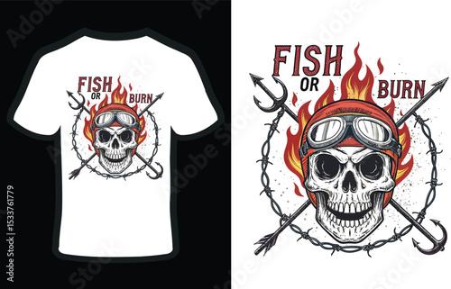 Fish Burn fishing-themed design