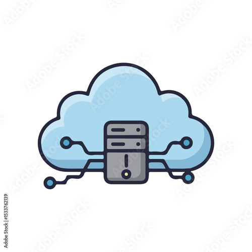 cloud computing flat vector icon, suitable for infographic design and applications