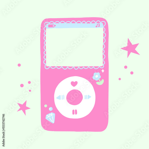 Handdrawn Y2K Music Player