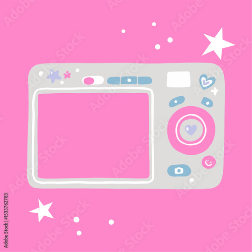 Handdrawn Y2K Digital Camera