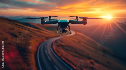 Drone upward shot on countryside