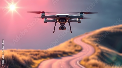 Drone upward shot on countryside