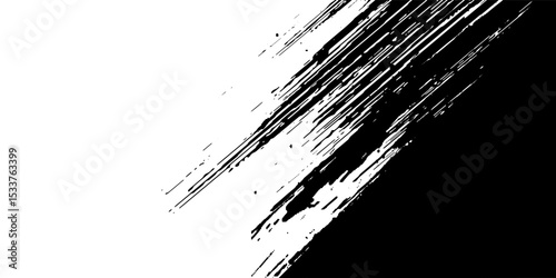 Black and white grunge. Distress overlay texture. Abstract surface dust and rough dirty wall background concept. Worn, torn, weathered effect. Vector illustration, EPS 10.