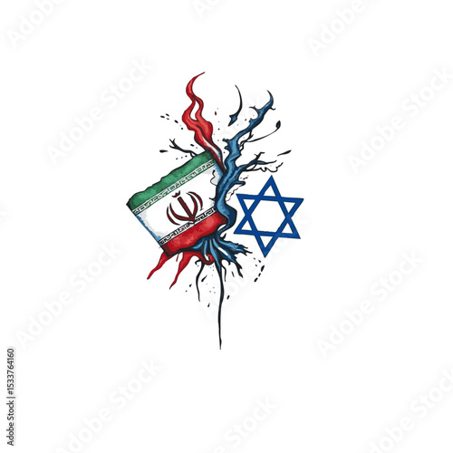 Iran vs Israel Vector Design