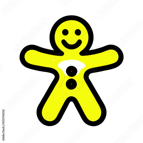 Yellow gingerbread man