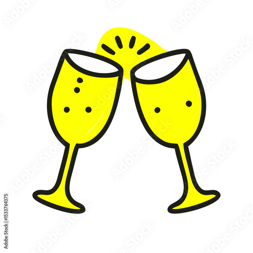 Champagne glasses toast