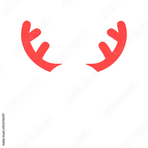 Vector icon red Christmas reindeer antlers