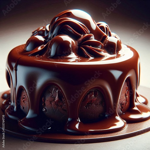 Decadent Chocolate Cake with Rich Chocolate Icing Generative for AI