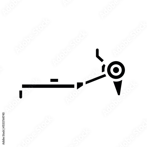 rowing machine black glyph icon for digital and print projects.