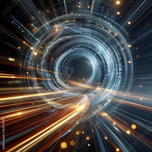 Spiral Light Streaks Close-Up Generative for AI