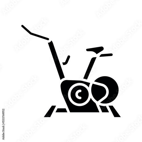 exercise bike black glyph icon for digital and print projects.