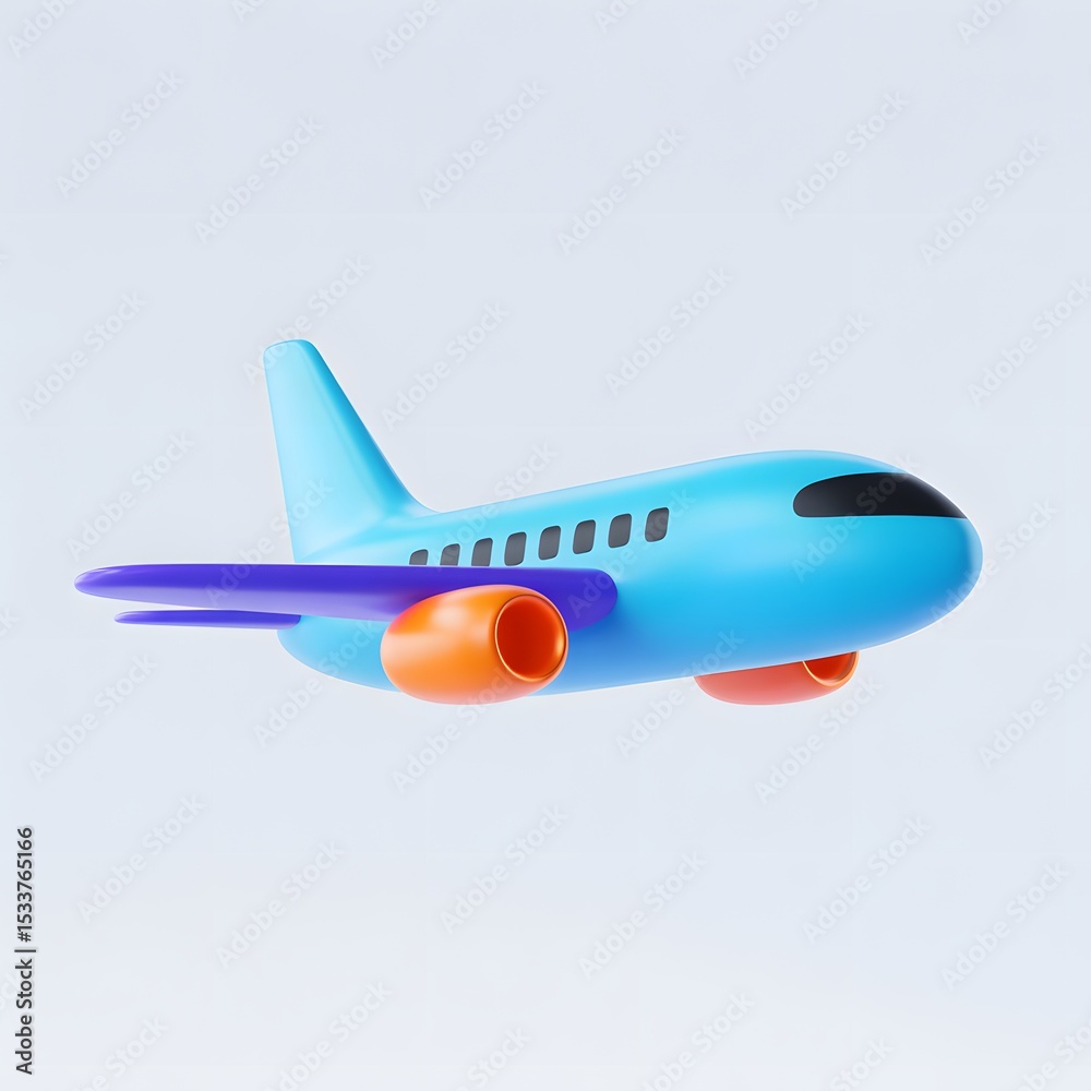 Fototapeta premium Airplane Cartoon Image