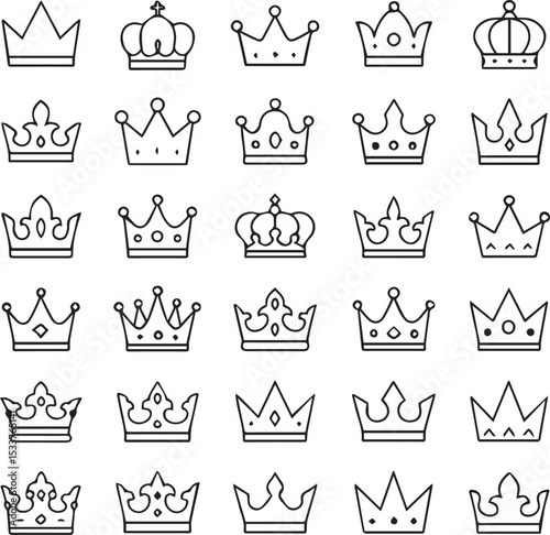 crown icons set