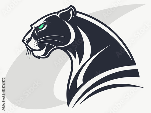 Wallpaper Mural Powerful black panther silhouette atop a mountain, perfect for logos or designs. Torontodigital.ca